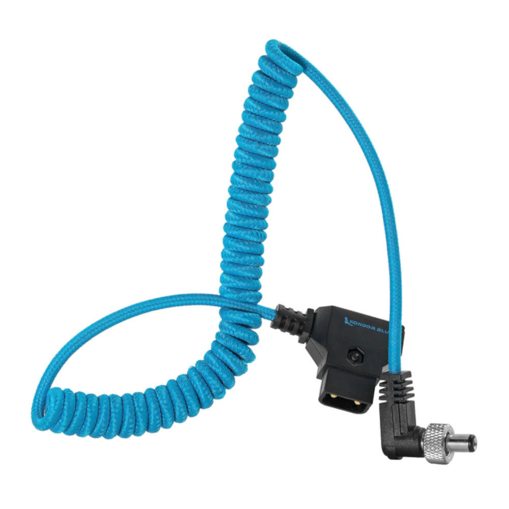 Kondor Blue D-Tap to Locking DC 2.5mm Right Angle Coiled Cable