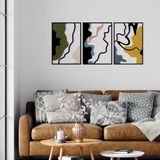 Stijlvol decoratief metalen wandaccessoire, 118,5 x 54,5 cm, duurzaam 1,20 mm metaal en 3 mm hout, perfect voor moderne woondecoratie en kantoorruimtes
