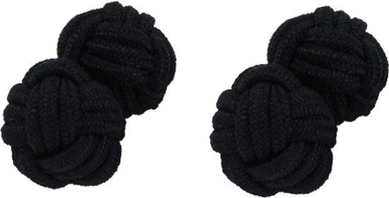 Zwarte manchetknopen - Rond - Elastiek - Volwassenen