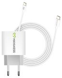 Mayaxess, adaptateur secteur 20W pour Galaxy S23 Ultra + câble USB-C 1 mètre, blanc