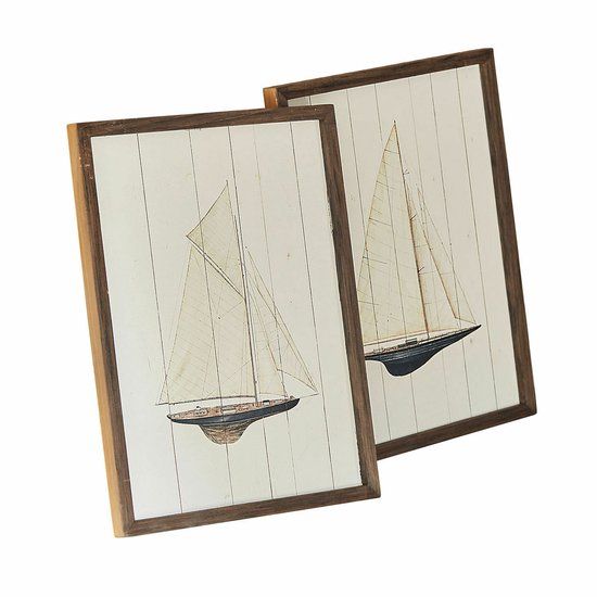 LOBERON Schilderij set van 2 Lemoux crème/bruin