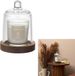 HOME DECO FACTORY Geurkaars met Glazen Stolp & Acaciahouten Voet – Brume des Bois Bosgeur – Luxe Decoratieve Kaars Ø11 x 15 cm