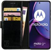Rosso Element Book Case Wallet Hoesje Geschikt voor Motorola Moto G84 | Portemonnee | 3 Pasjes | Magneetsluiting | Stand Functie | Zwart
