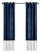 Lush Decor Wit/Navy Prima Gordijnen Panel Set voor Woonkamer, Eetkamer, Slaapkamer (Paar), 54 x 84 inch, Wit en Navy (16T004289)