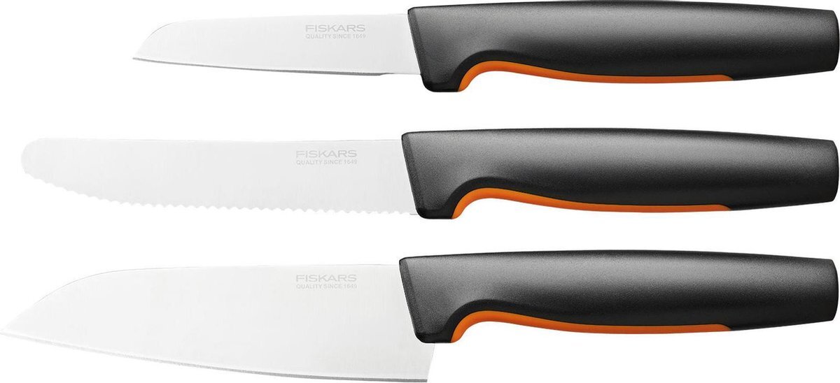 Fiskars Functional Form 3-delige Set Keukenmessen - Favourite - RVS - Softouch Antislipbekleding