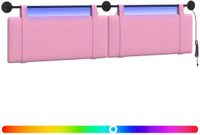 vidaXL - Hangend hoofdbord - Roze - Stof