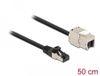 Delock Cable RJ45 plug to Keystone Module RJ45 jack Cat.6A 50 cm black