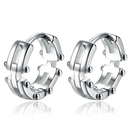 Mendes Lookinggoodtoday Stijlvolle Mendes Edelstalen Oorringen in Zilver voor Heren