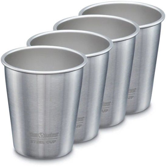 Klean Kanteen Cup - Brushed Stainless - 295 ml - 4 stuks