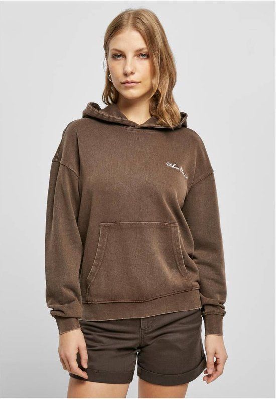 Urban Classics Small Embroidery Terry Hoodie - 4XL - Bruin