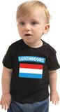 Bellatio Decorations Shoppartners Bv Luxembourg baby shirt met vlag zwart jongens en meisjes - Kraamcadeau - Babykleding - Luxemburg landen t-shirt 68