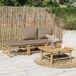 Prolenta Maison Exclusive - 4-delige loungeset voor de tuin met kussens in taupekleur, gemaakt van bamboe
