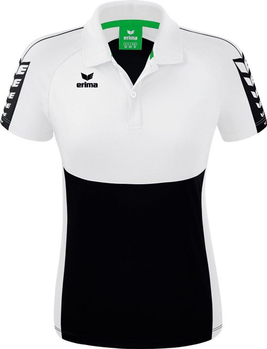 ERIMA Six Wings Polo Dames Zwart-Wit Maat 36