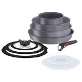 Lagostina Ingenio Mineralis pannenset met antiaanbaklaag met behuizing van 100% gerecycled aluminium, geschikt voor inductie, 10-delig, braadpan 16 cm, pan 28 cm, pan 24 cm, wok 26 cm, 5 deksels en