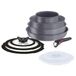 Lagostina Ingenio Mineralis pannenset met antiaanbaklaag met behuizing van 100% gerecycled aluminium, geschikt voor inductie, 10-delig, braadpan 16 cm, pan 28 cm, pan 24 cm, wok 26 cm, 5 deksels en