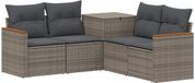 vidaXL Bankstel 2 zitplaatsen gris et gris foncé polyrotin et acier