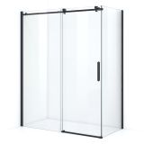 Maxaro Douchecabine Mat Zwart Crystal Allure 150x80cm met Schuifdeur Rond Rollersysteem