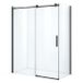 Maxaro Douchecabine Mat Zwart Crystal Allure 150x80cm met Schuifdeur Rond Rollersysteem