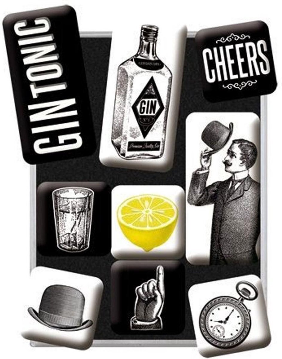 Nostalgic Art Merchandising Cheers Gin Tonic Magneet Set