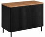 3xE living Meuble de salle de bain Linea 80 cm noir/chêne avec pieds noirs