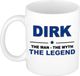 Bellatio Decorations naam cadeau mok - Dirk - man myth legend - koffiemok - 300 ml - collega - vaderdag