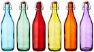 Kleurrijke Bar@drinkstuff Gekleurde glazen flessen met draaideksel, 1 liter, rood, blauw, oranje, groen, geel, paars, 6 stuks
