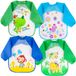 Vicloon Baby Slabbetjes met Lange Mouwen, 4-Pack Waterdichte Baby Slabbetjes, Unisex, Wasbaar, 4 Patronen