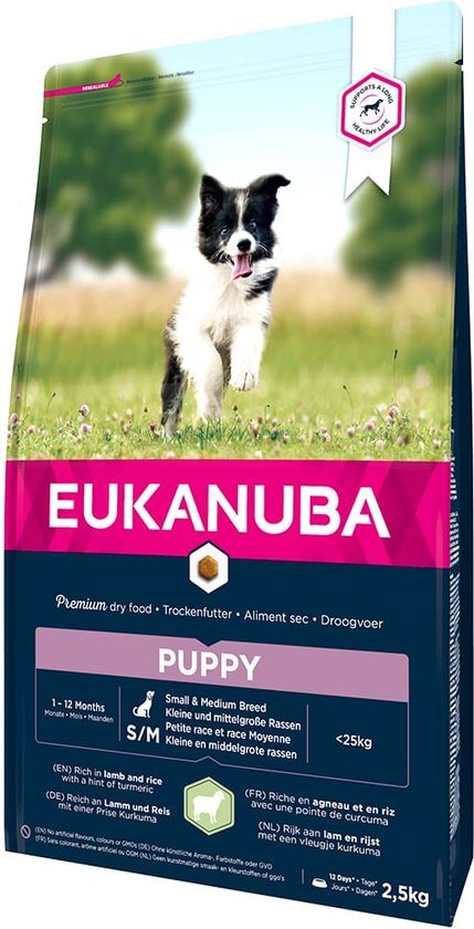 EUKANUBA Puppy Small Medium lam & rijst hondenvoer 2,5 kg