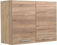 Vicco Glazen keukenkast R-Line, Sonoma/Goudkleurig Eiken, 80 cm