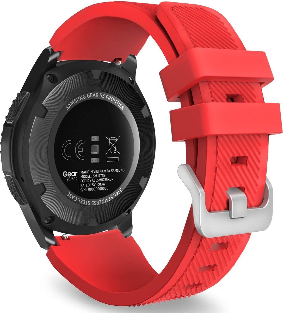 Strap-it Smartwatch bandje 20mm - rood - Geschikt voor Samsung Galaxy Watch 41mm/42mm