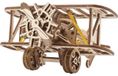 Maquette en bois d'avion - Mini biplan - Moteur à élastique - Hélice rotative - Jouet et décoration