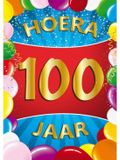 Bellatio Decorations Affiche de porte d'anniversaire - 100 ans - multi - 59 x 84 cm - articles de fête