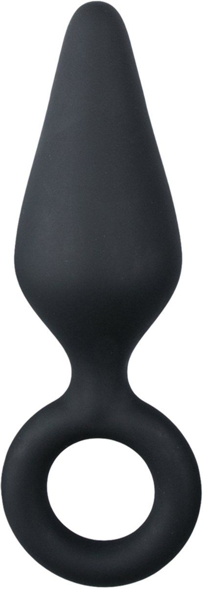 Easytoys Anal Collection Zwarte buttplug met trekring - medium