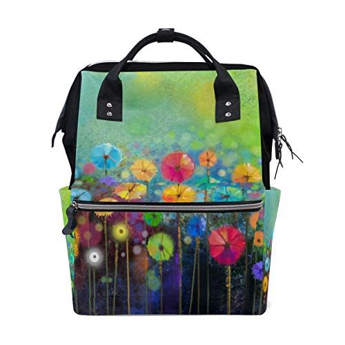 MONTOJ Abstract Bloemen Aquarel Canvas Rugzak Reizen Campus Rugzak