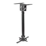 Projector plafondbeugel, draaibaar, kantelbaar, uittrekbaar, capaciteit 20 kg, zwart, ideaal voor multimedia-installaties.