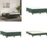 vidaXL Boxspring met matras fluweel donkergroen 140x200 cm