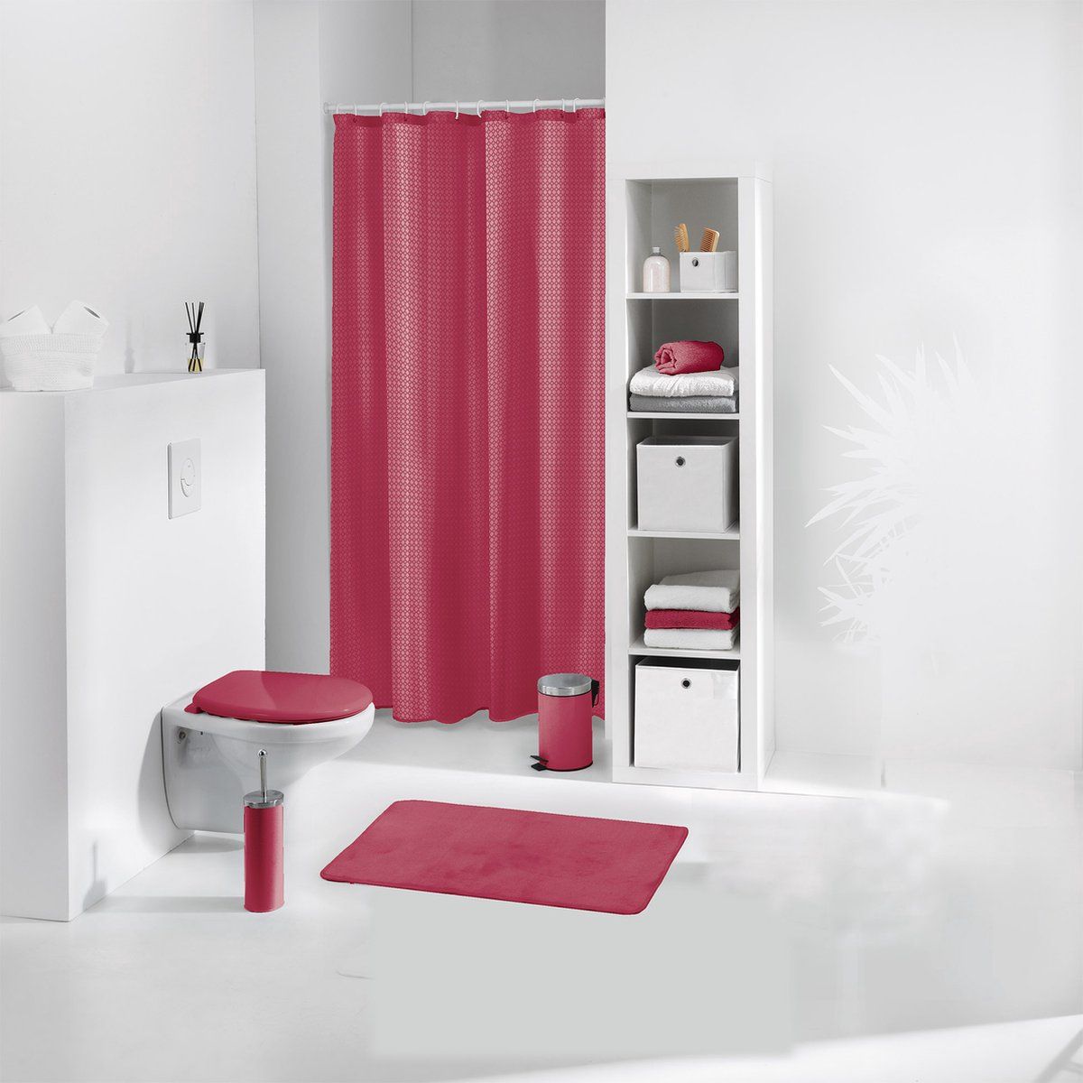 Livetti Douchegordijn Premium Polyester 180x200cm Raspberry