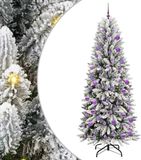 vidaXL Kunstkerstboom Wit 210 cm PVC en Plastic en Staal en PE