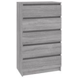 vidaXL Ladekast Grijs Sonoma Eikenkleurig 60x36x103 cm