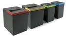 Poubelle de cuisine - Tri des déchets - 2 x 15 litres et 2 x 7 litres - Anthracite, hauteur 266 mm