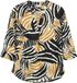 s.Oliver Blouse oker zebraprint driekwart mouw V-hals regular fit linnen viscose