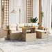 Maison Exclusive - Ensemble de meubles de jardin 6 pièces avec canapé et coussins, beige, en polyrotin