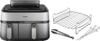 Philips 5000 Series Dual Basket Airfryer NA555/00 + Double Layer Cooking Set