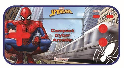 Lexibook Marvel Spider-Man Peter Parker compacte draagbare Cyber Arcade-gameconsole, 150 gaming, LCD, op batterijen, blauw, JL2367SP