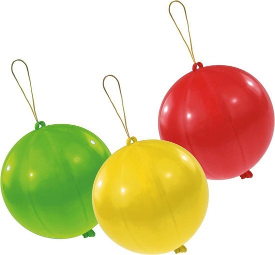 Amscan boksballonnen 45 cm rood/groen/geel 3 stuks