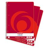 Herlitz 11163946 spiraalblok A4, liniatuur 28 (geruit met 2 randen), 160 vellen, 3 stuks
