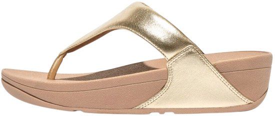 FitFlop Lulu Leather Toe post Teenslippers Dames - Platino - 39 EU