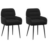 vidaXL Eettafelstoelen 2 pcs fluweel Zwart 59 x 59,5 x 90 cm