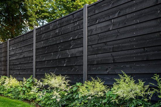 Merkloos Tuindeco Zweeds rabat Eco Noord-Europees vuren zwart gespoten 1,1/2,2x19,5x390 cm