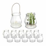 Relaxdays glazen windlicht, set van 12